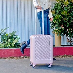 American Tourister IKON Carry-On Suitcase Hardside Spinner Luggage Pink Pearl